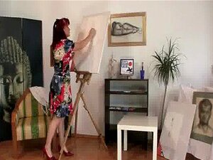 Pintora madura monta su polla fresca