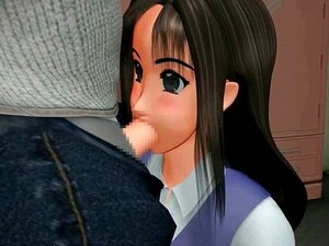 Escolar anime chupando verga para una lamida de coño caliente. Dulce