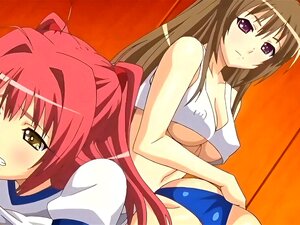 Anime JOI Hentai la vio masturbándose y terminó como sexo lésbico -