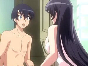 Una chica hentai tetona ayuda al chico a correrse